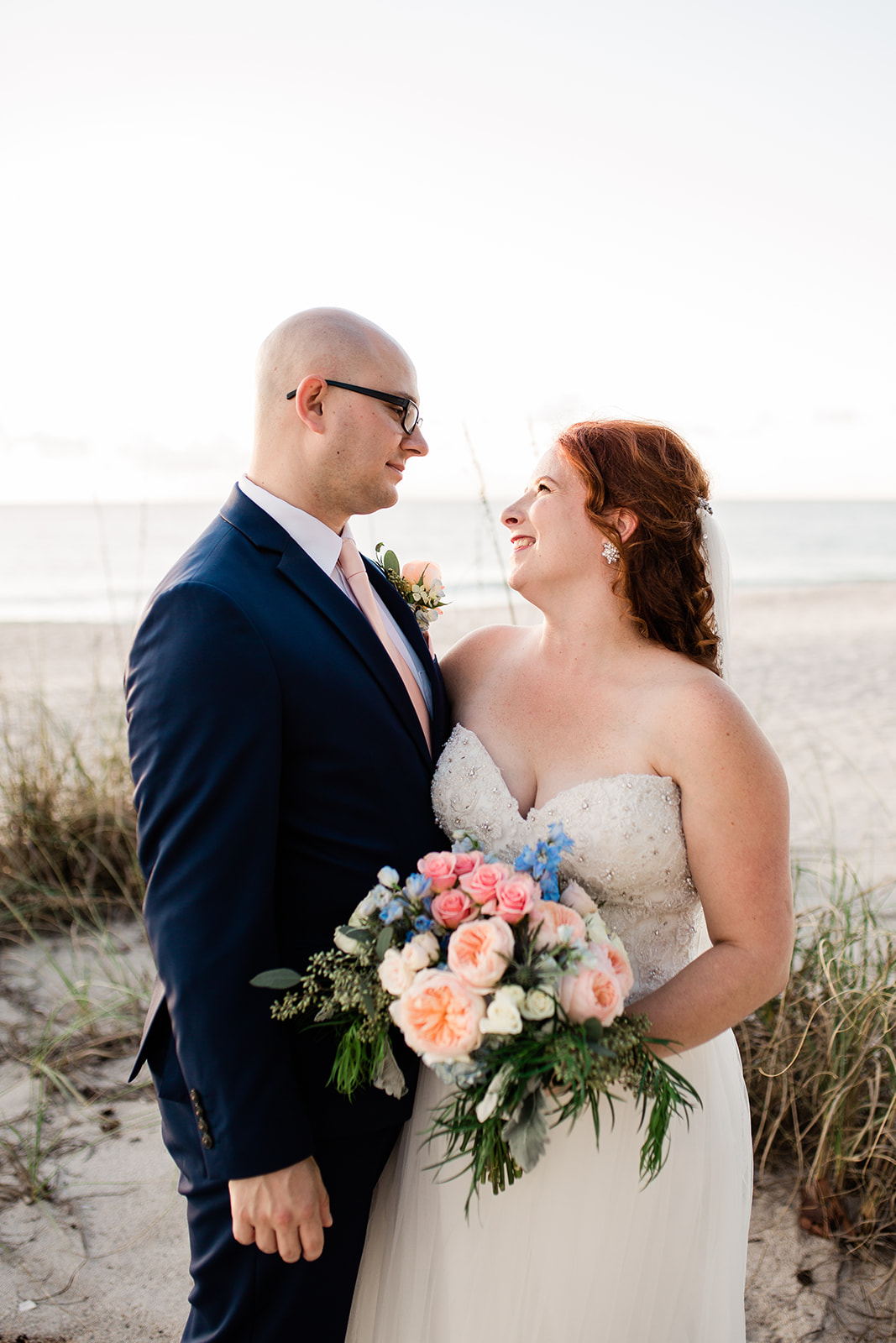 bride and groom portraits at Casey Key 