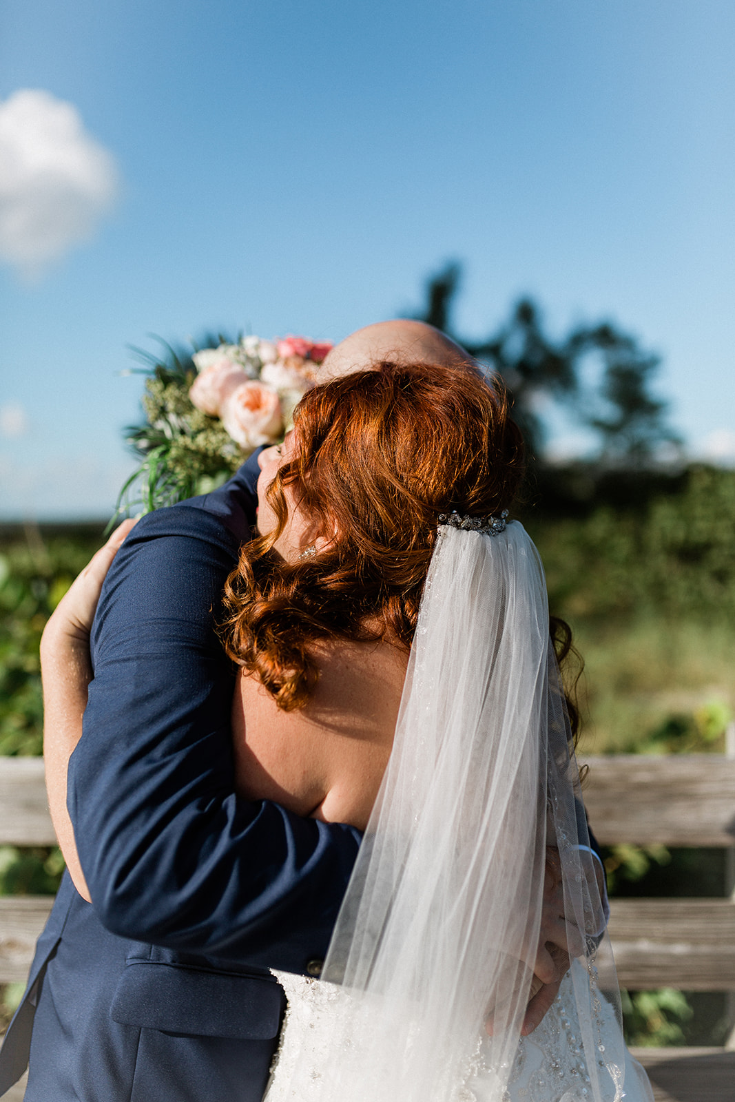 first look for Casey Key wedding