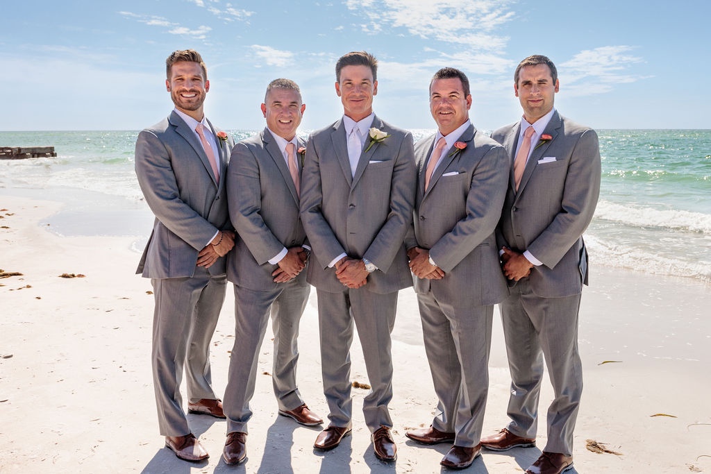 groomsmen in gay suits for Siesta Key Wedding