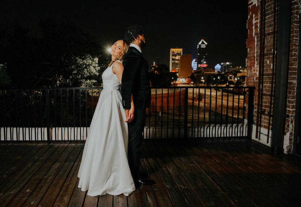 Bride and Groom; Brick and Beam Wedding; Precious Moments Events