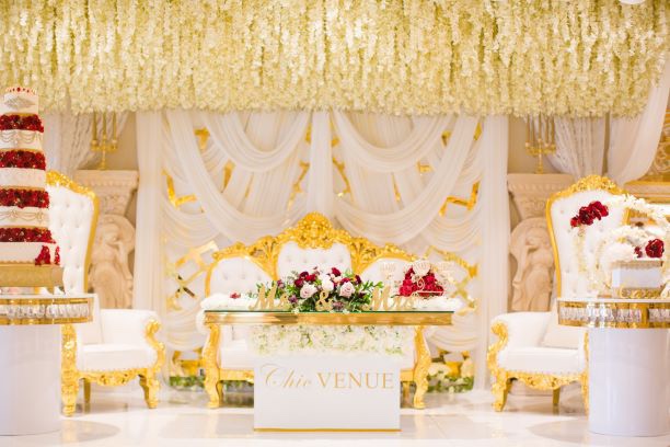 Sweetheart Table; Chic Venue In Tampa Bay (ANDERSON GOLDEN PALACE LOCATION) Wedding; Precious Moments Events