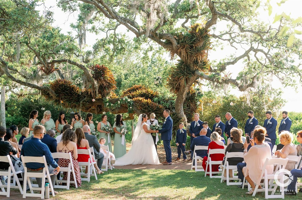 outdoor wedding ceremony at Marie Selby Botanical Gardens by Precious Moments Events