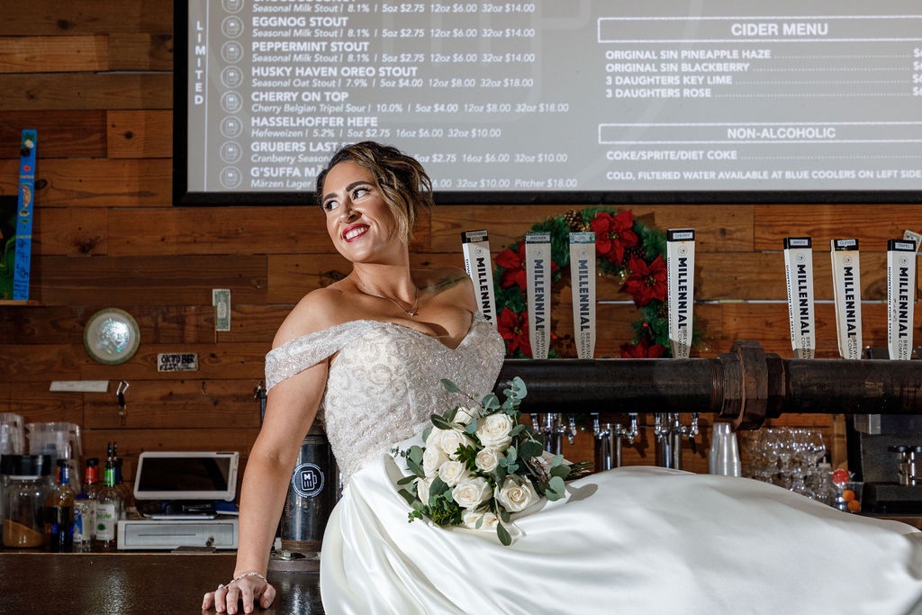 Bride ; Millennial Brewing Company Weddings; Precious Moments Events