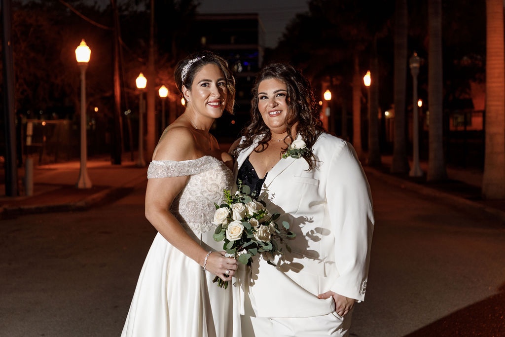 brides outside of Millennial Brewing Company