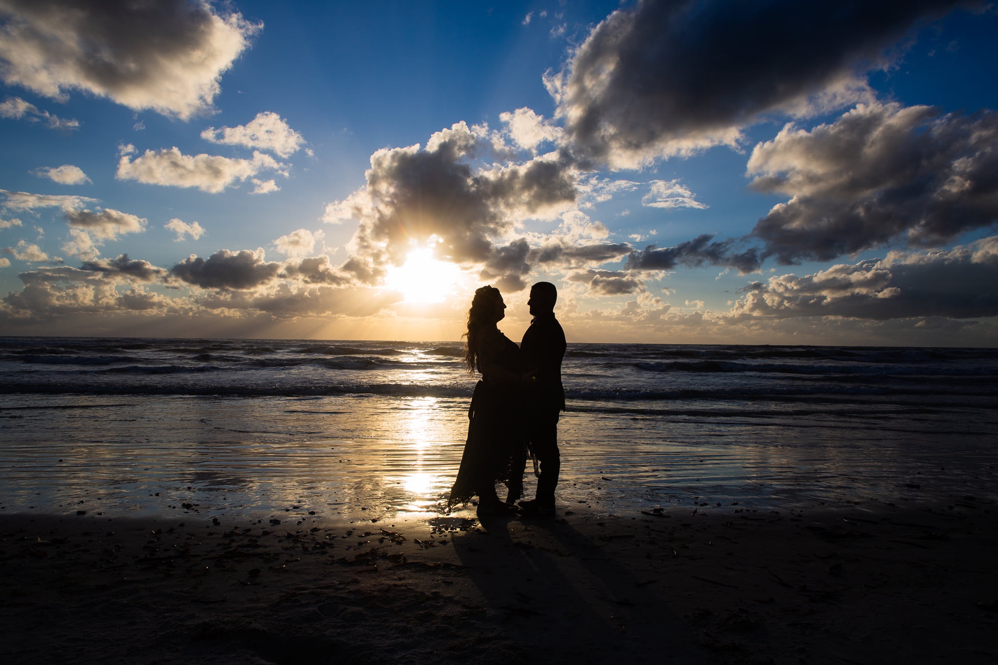 sunset couple portraits on Florida beach