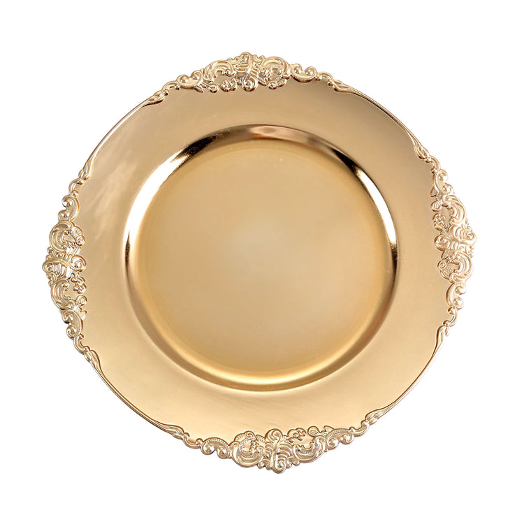 Gold Leaf Embossed Baroque With Antique Gold Rim ;Precious Moments Events