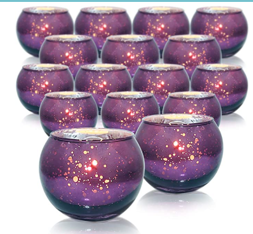 Purple Mercury Votives ; Precious Moments Events