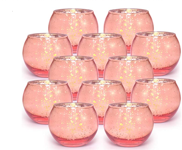 Blush Mercury Votives; Precious Moments Events