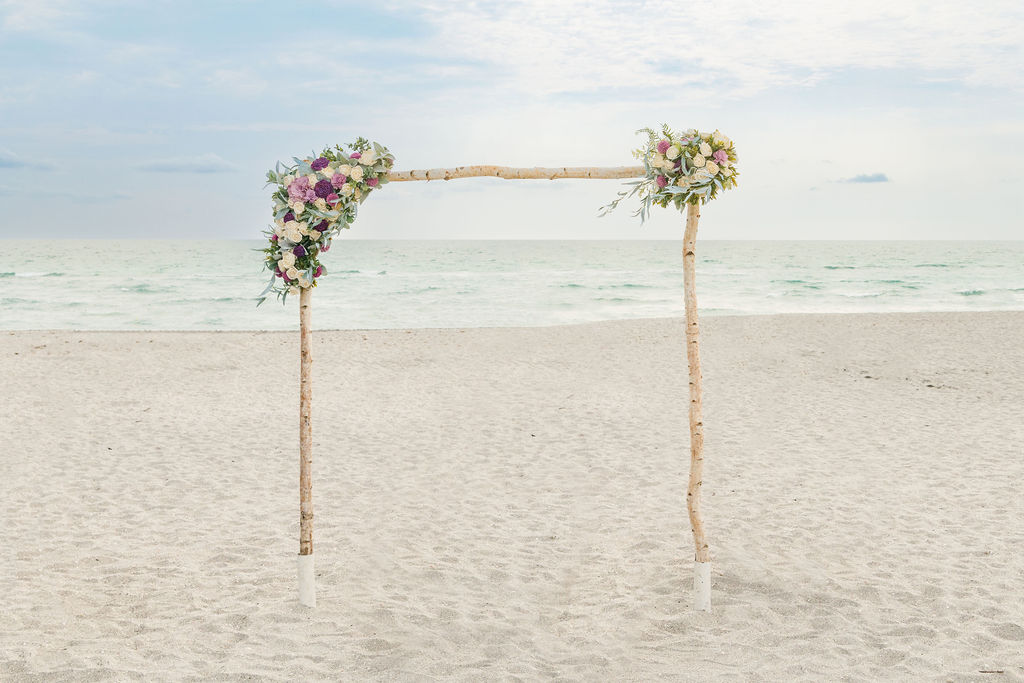 wooden wedding arch for beach wedding 