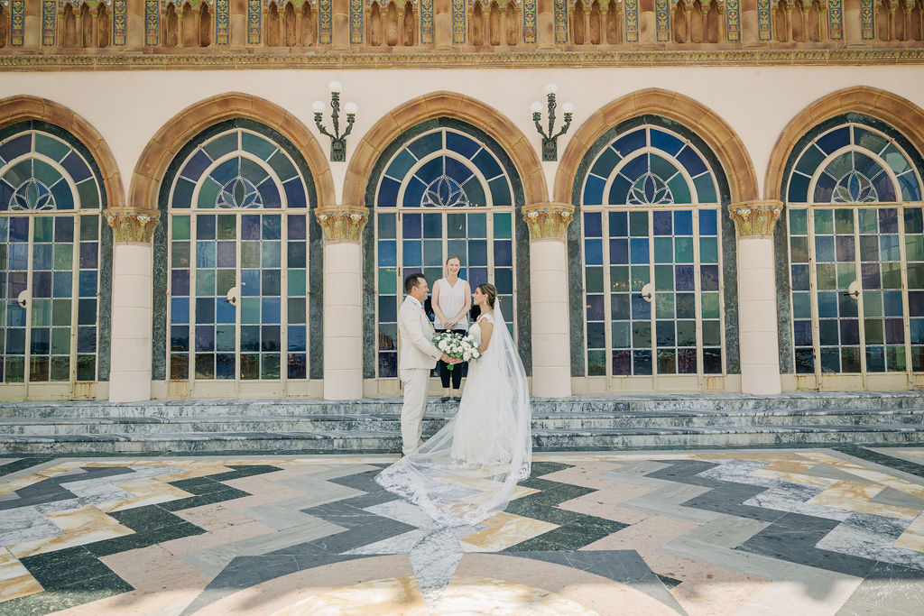 Bride and Groom-Ringling Ca' d'Zan- Precious Moments Events Weddings