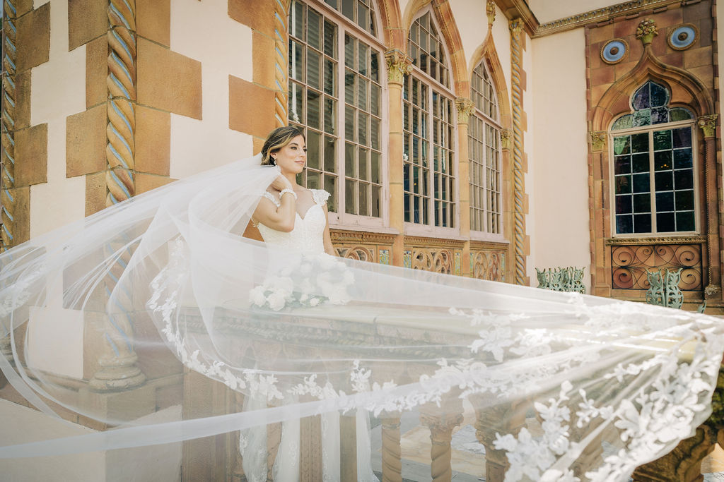 Bride with Veil- Ringling Ca' d'Zan- Precious Moments Events weddings