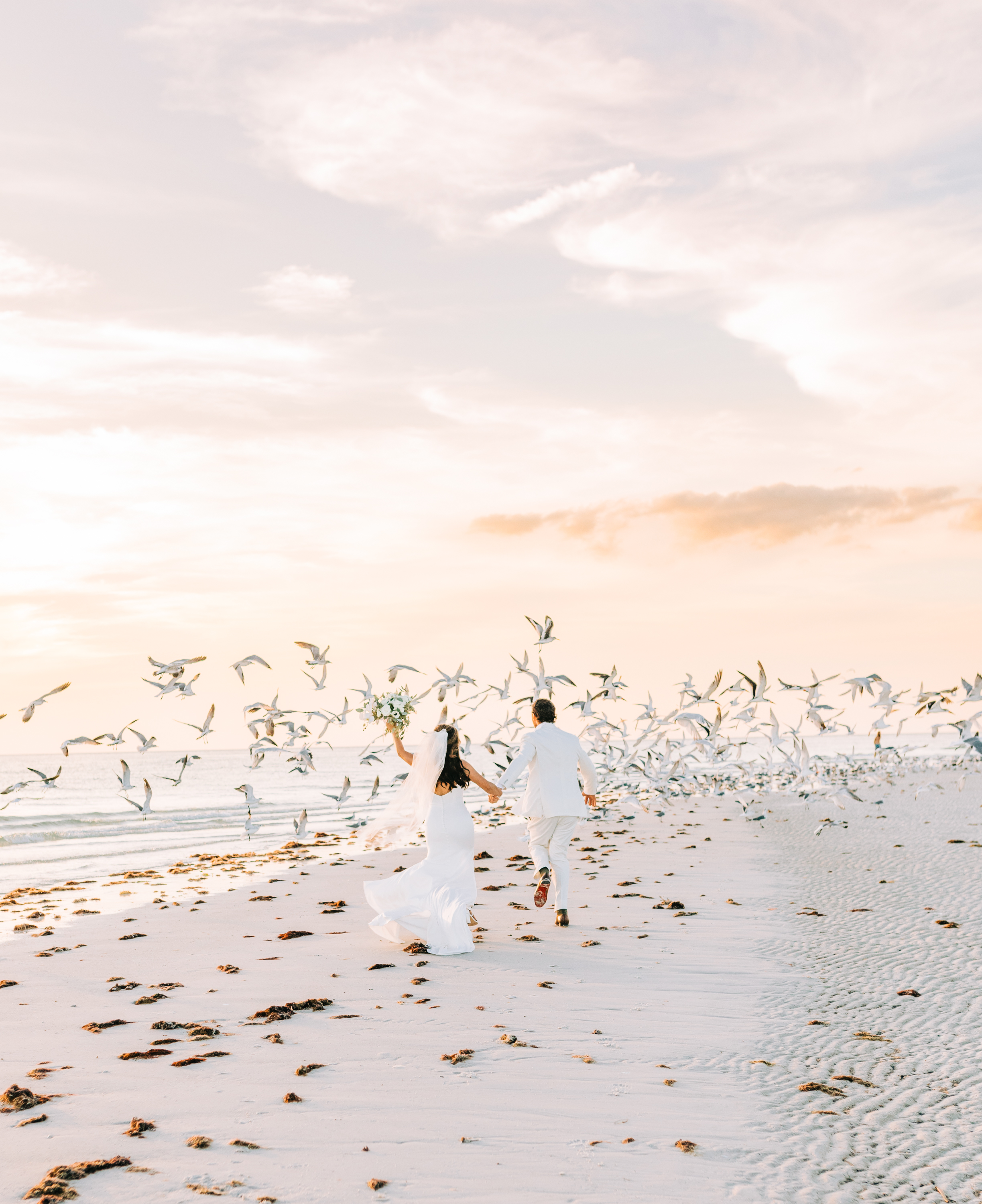 Birds and Bride & Groom; Sunset Beach Resort Wedding; Precious Moments Events Wedding