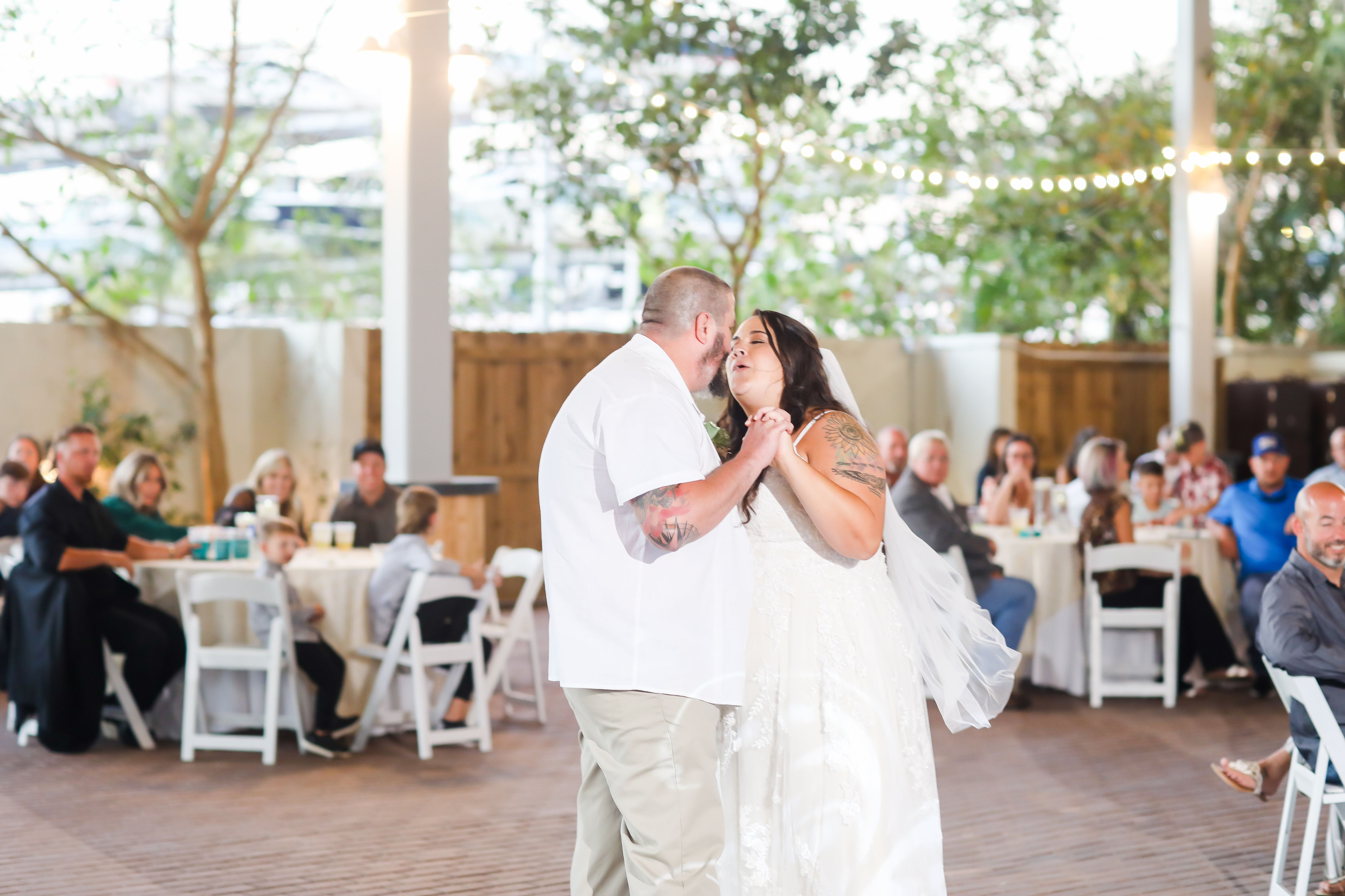 Couple Dancing Mote Marine Laboratory & Aquarium Wedding; Precious Moments Events Wedding