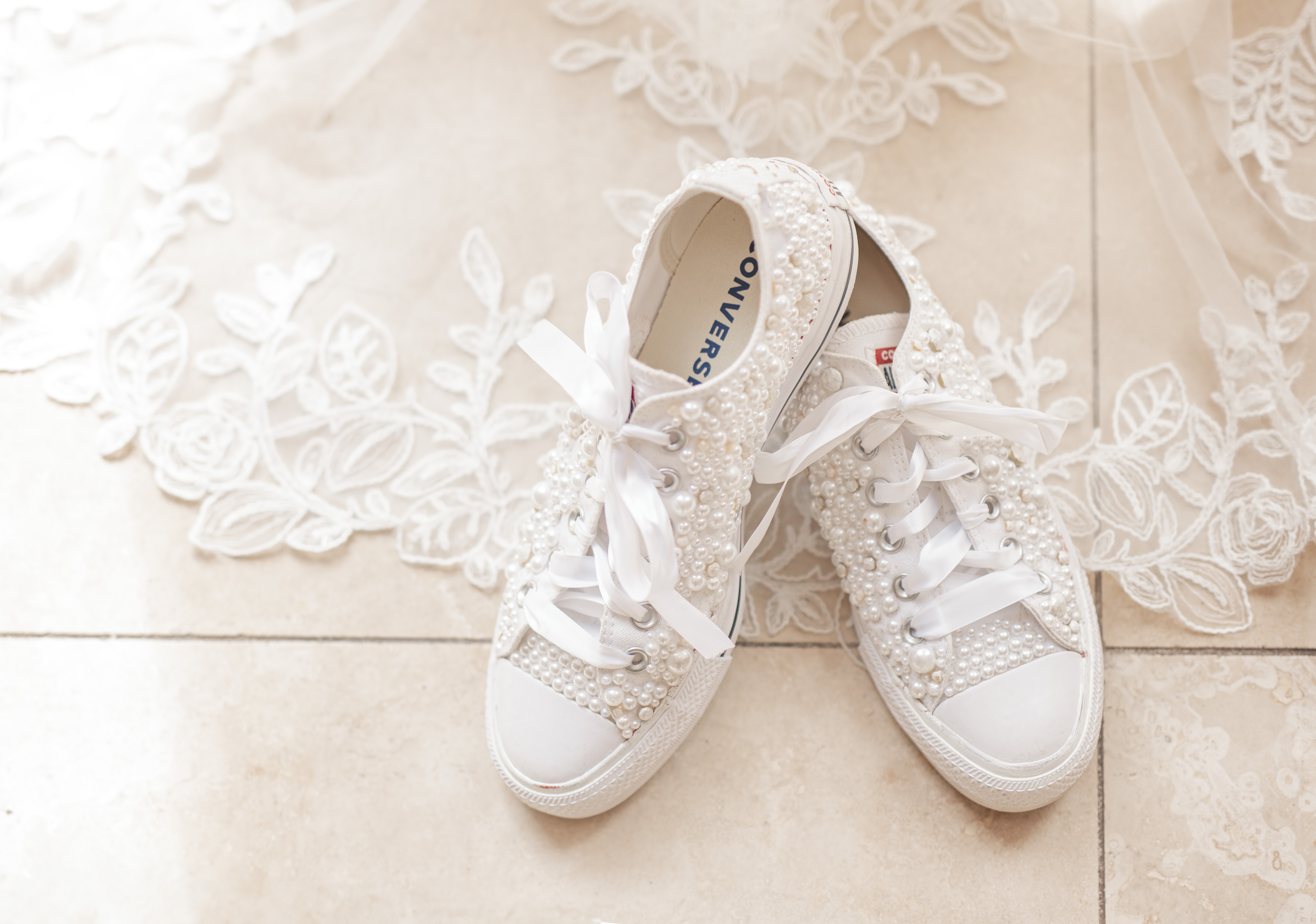 embroidered white wedding sneakers 