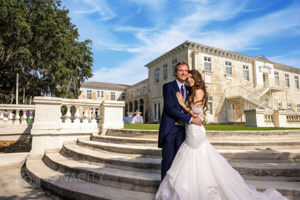 bride and groom portraits at Bella Cosa