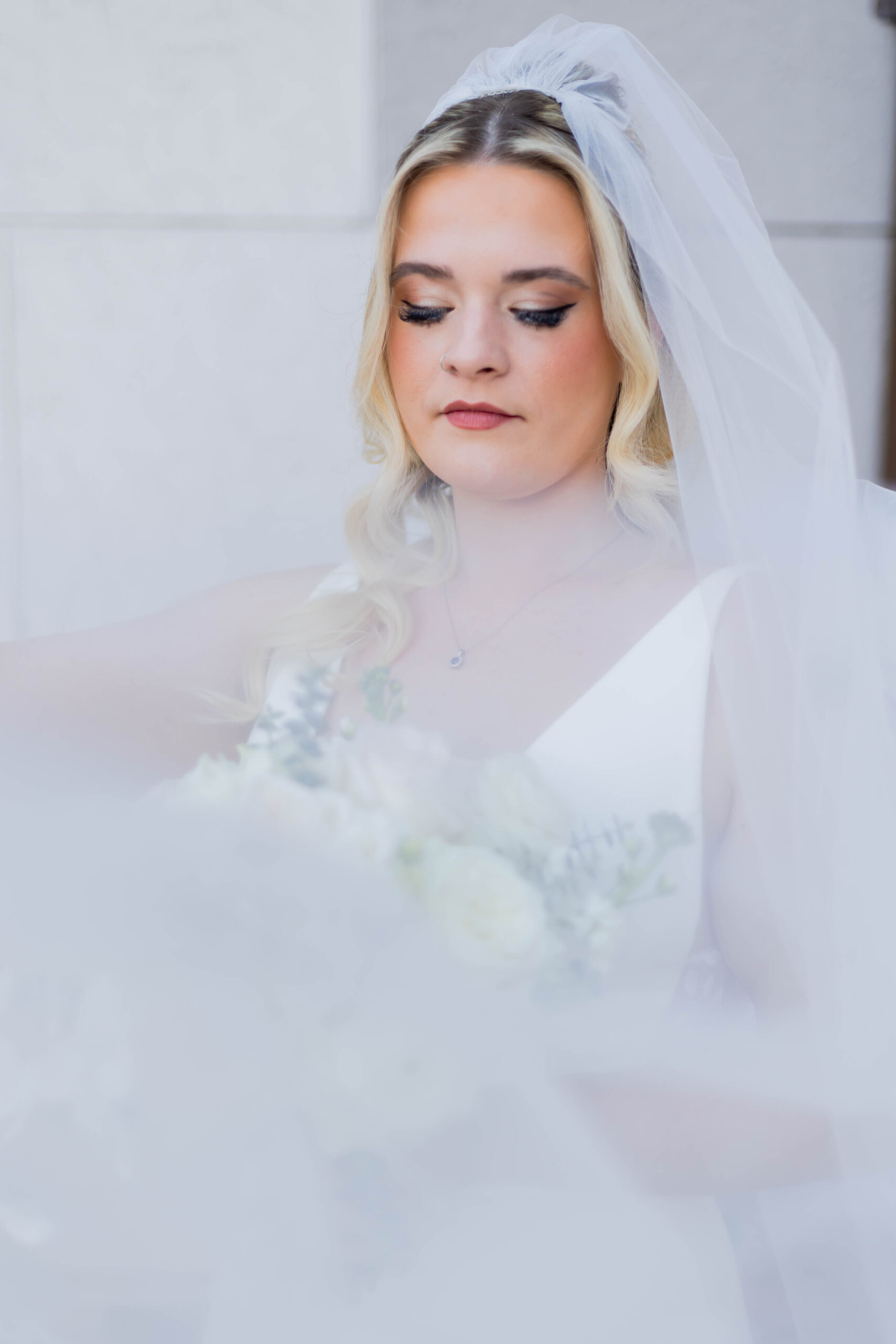 bride in elegant classic wedding makeup