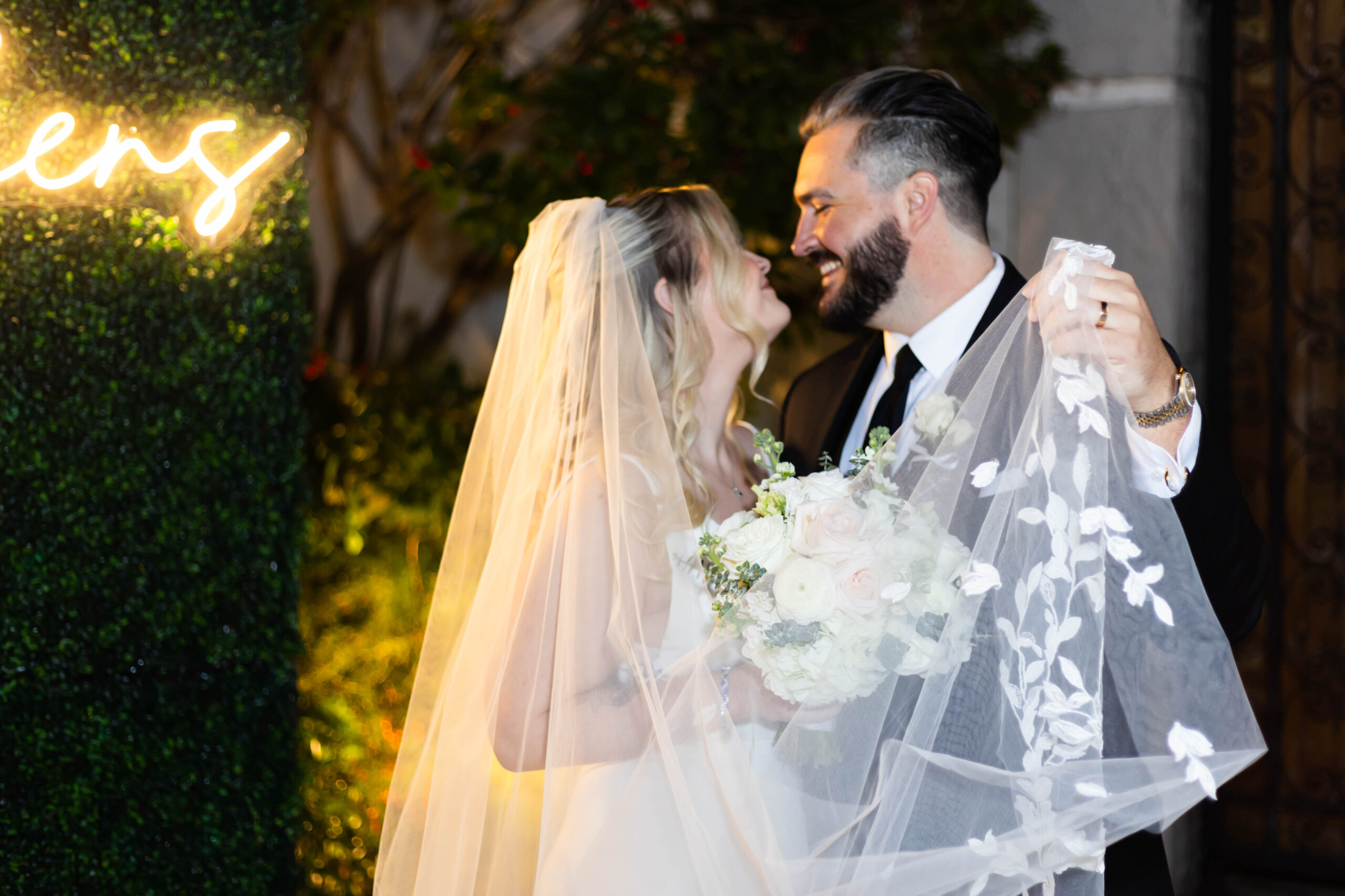 wedding portraits with veil