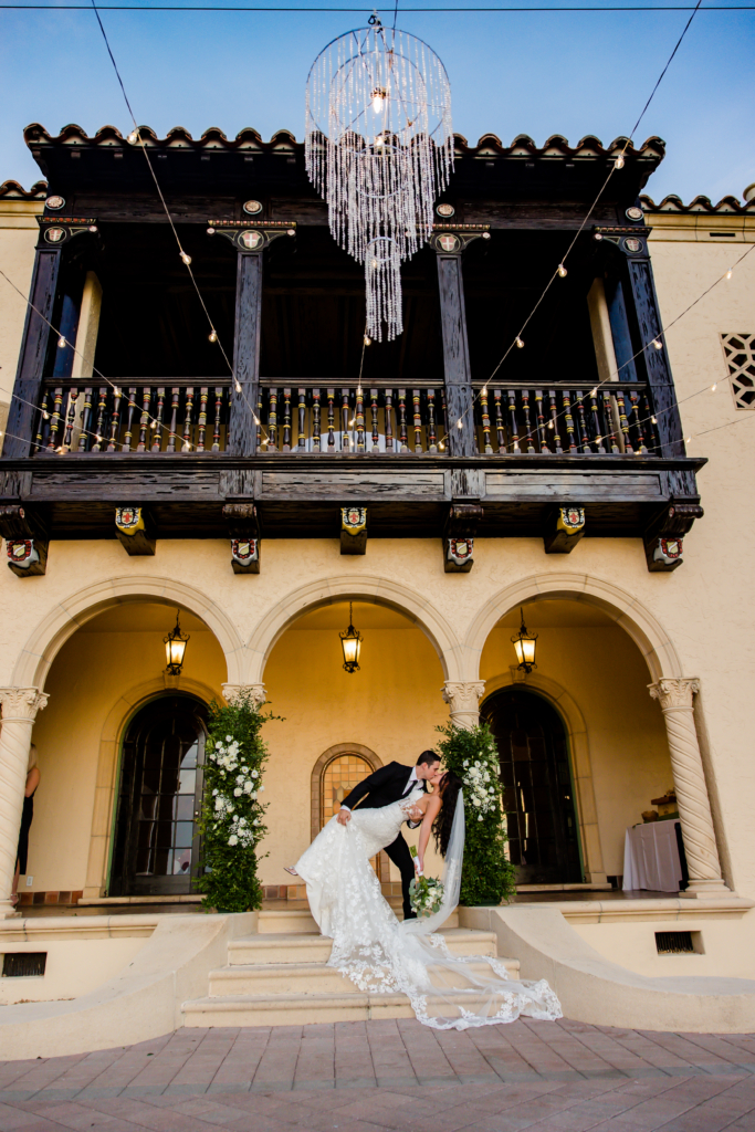 bride and groom celebrating at Powel Crosley Estate