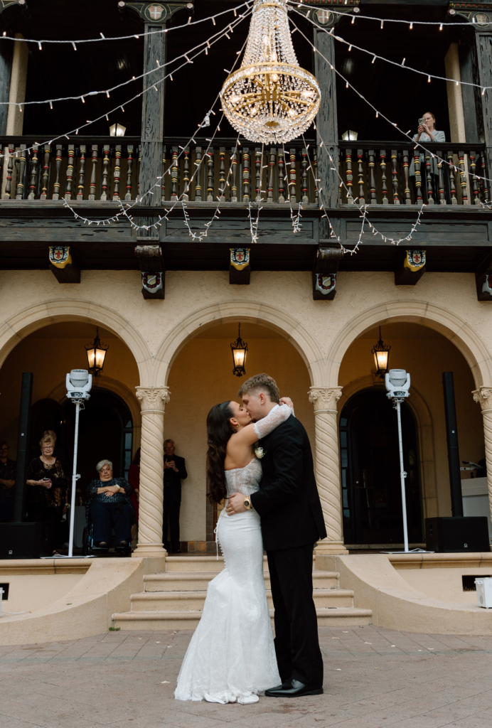 bride and groom at their outdoor Powel Crosley Estate wedding ceremony