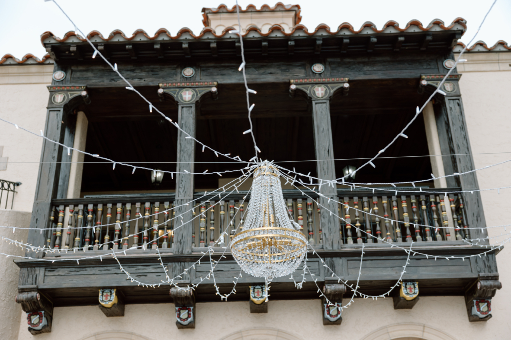 elegant crystal chandelier at Powel Crosley Estate