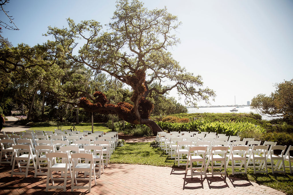 outdoor wedding ceremony at Marie Selby Botanical Gardens by Precious Moments Events