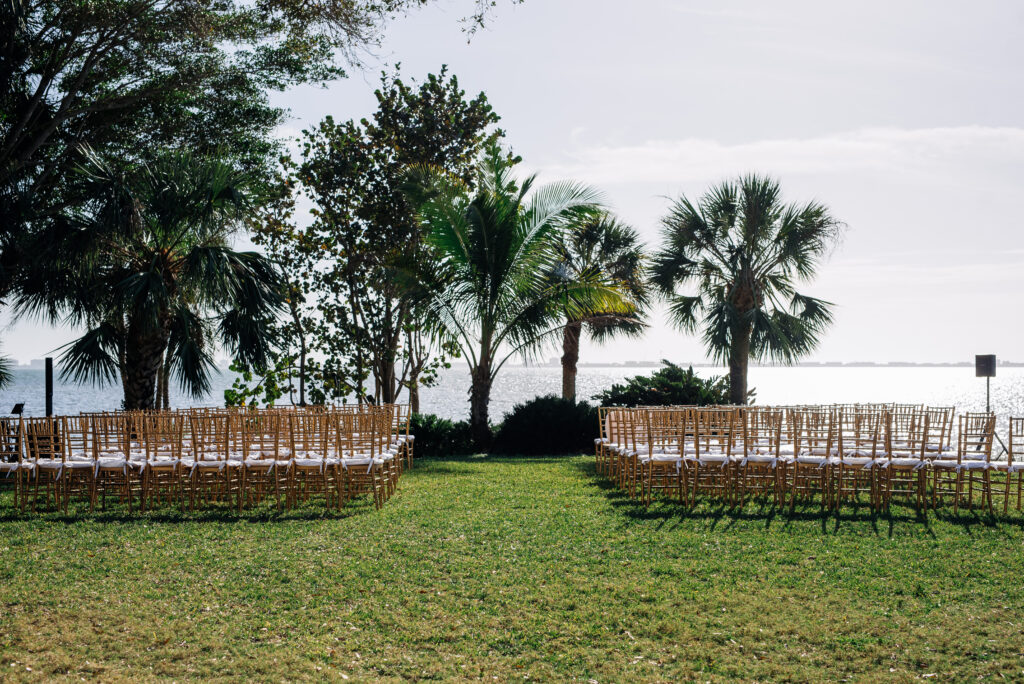 outdoor wedding reception at Powel Crosley Estate in Florida