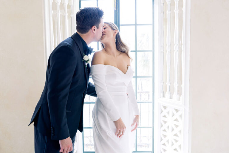 bride and groom portraits inside Powel Crosley Estate