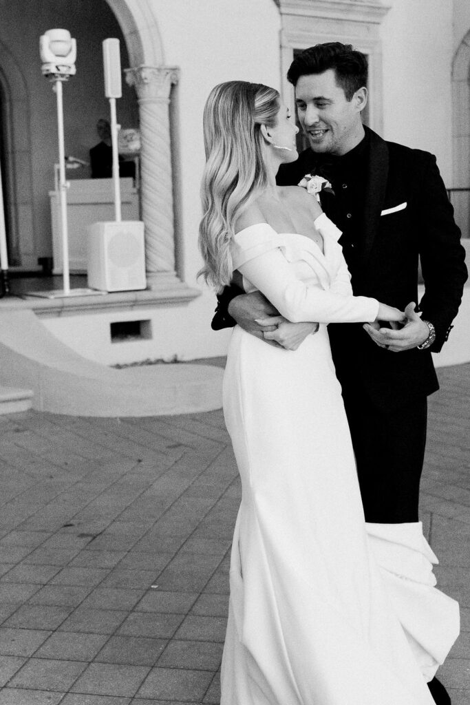 bride and groom first dance at Powel Crosley Estate