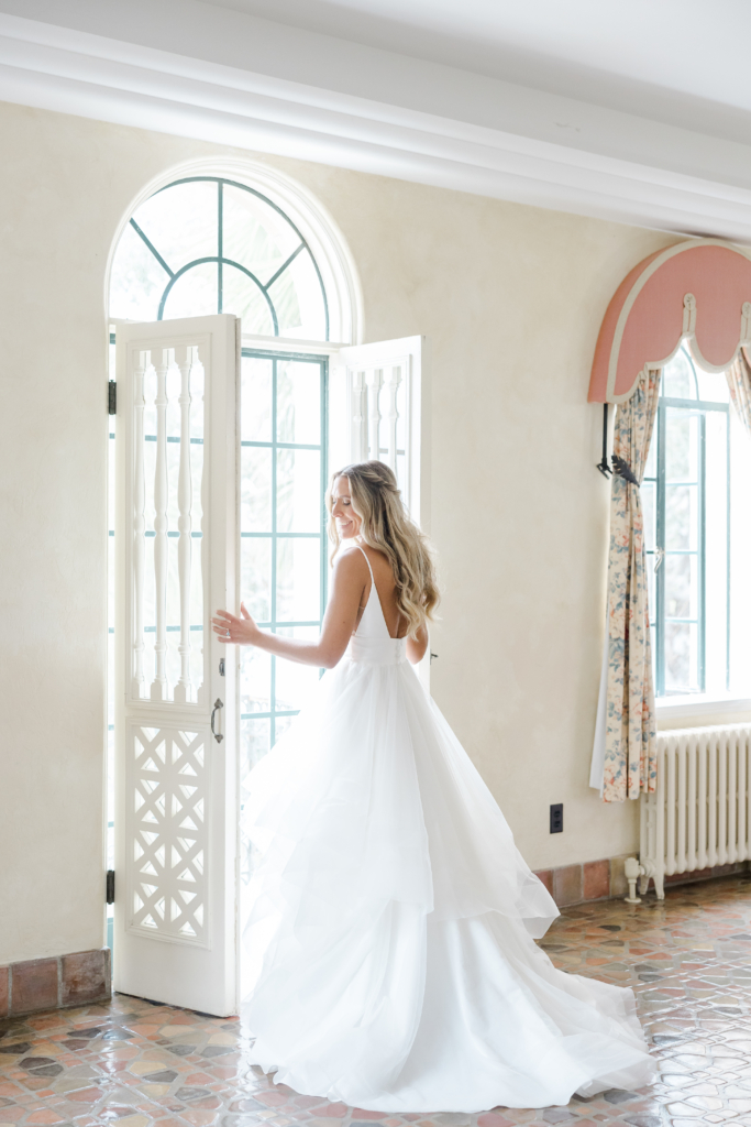 bride in classic white gown 