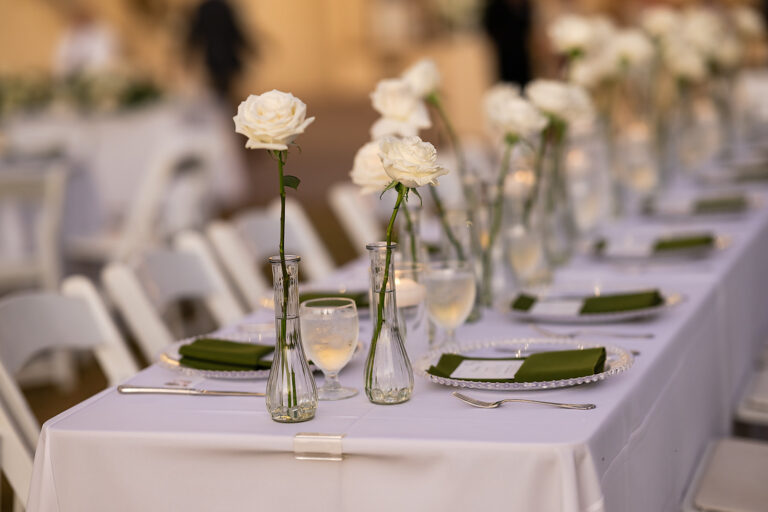 simple wedding centerpieces with white roses