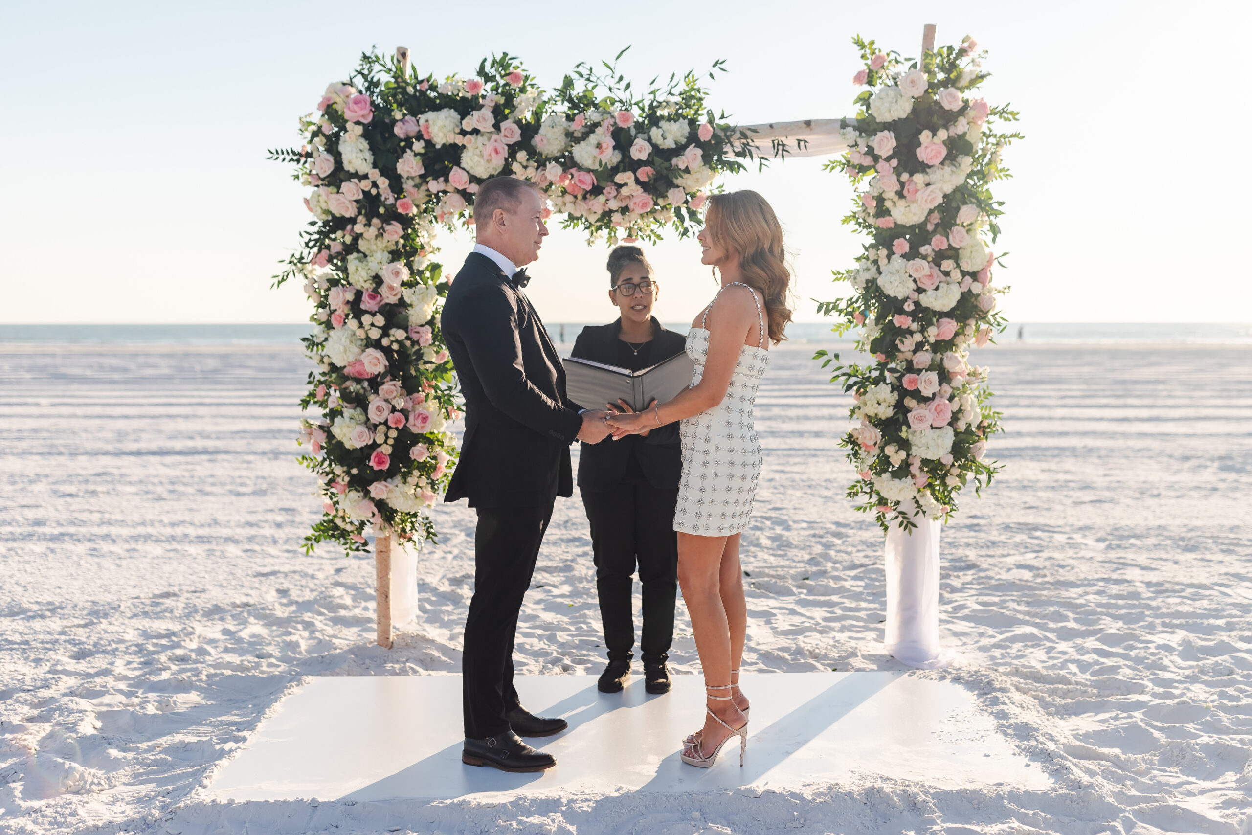 outdoor beach wedding ceremony at Siesta Key Beach