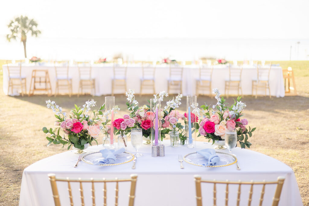 colorful wedding centerpiece by Precious Moments Events