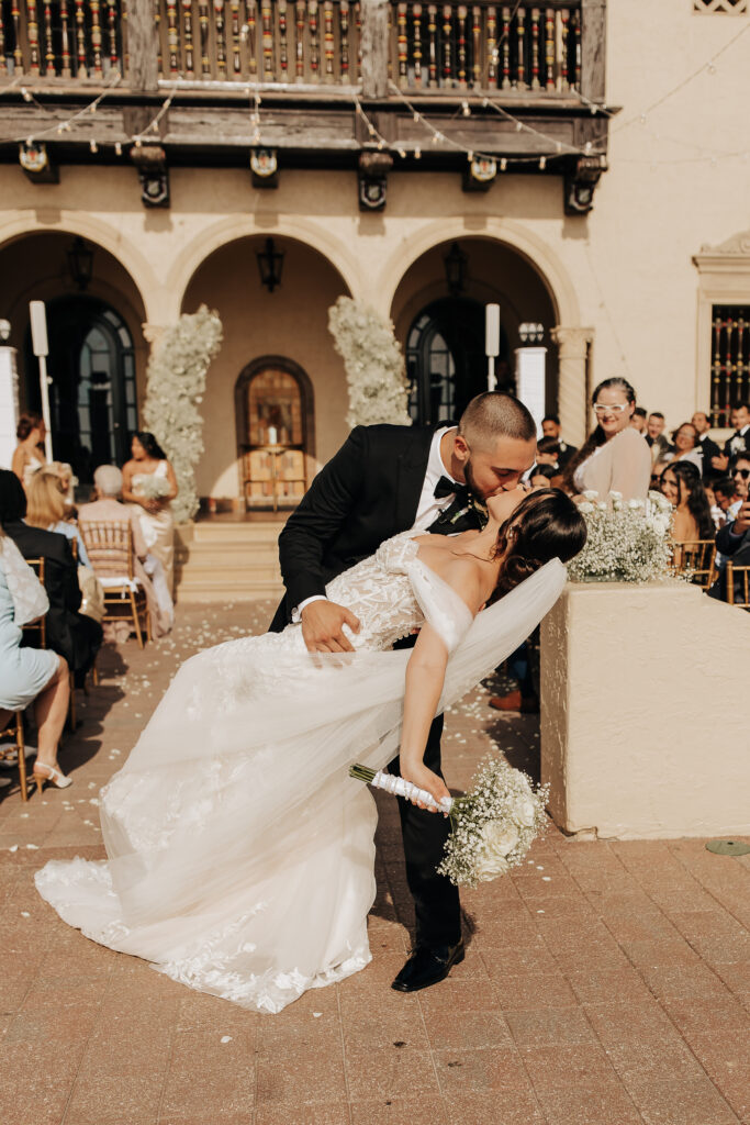 bride and groom after their wedding ceremony