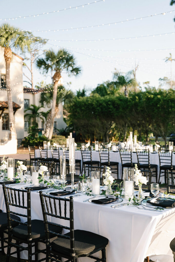 classic outdoor wedding reception at Powel Crosley Estate