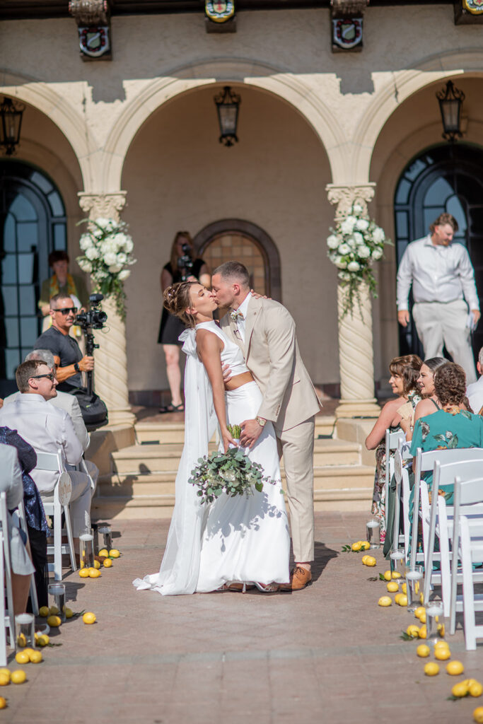 lemon themed wedding ceremony decor