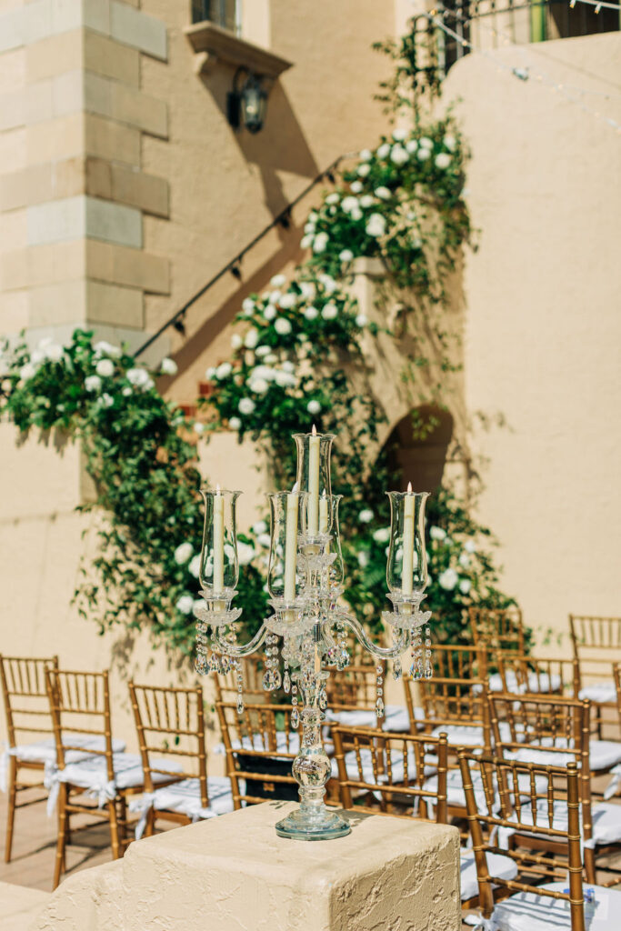 crystal candelabra for wedding ceremony decor