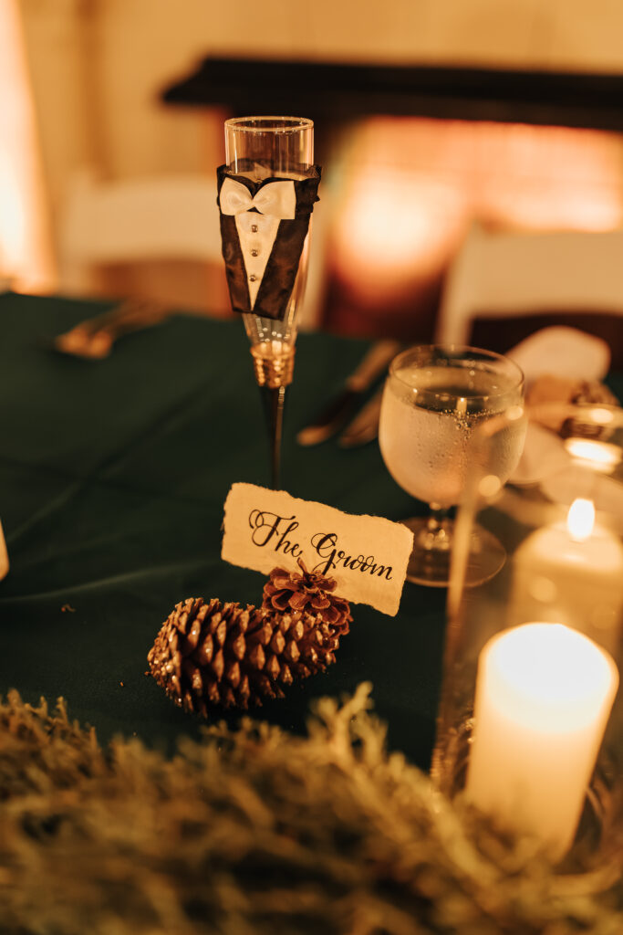 tuxedo champagne glass for groom