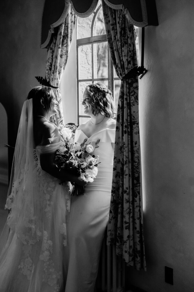 black and white bridal photography