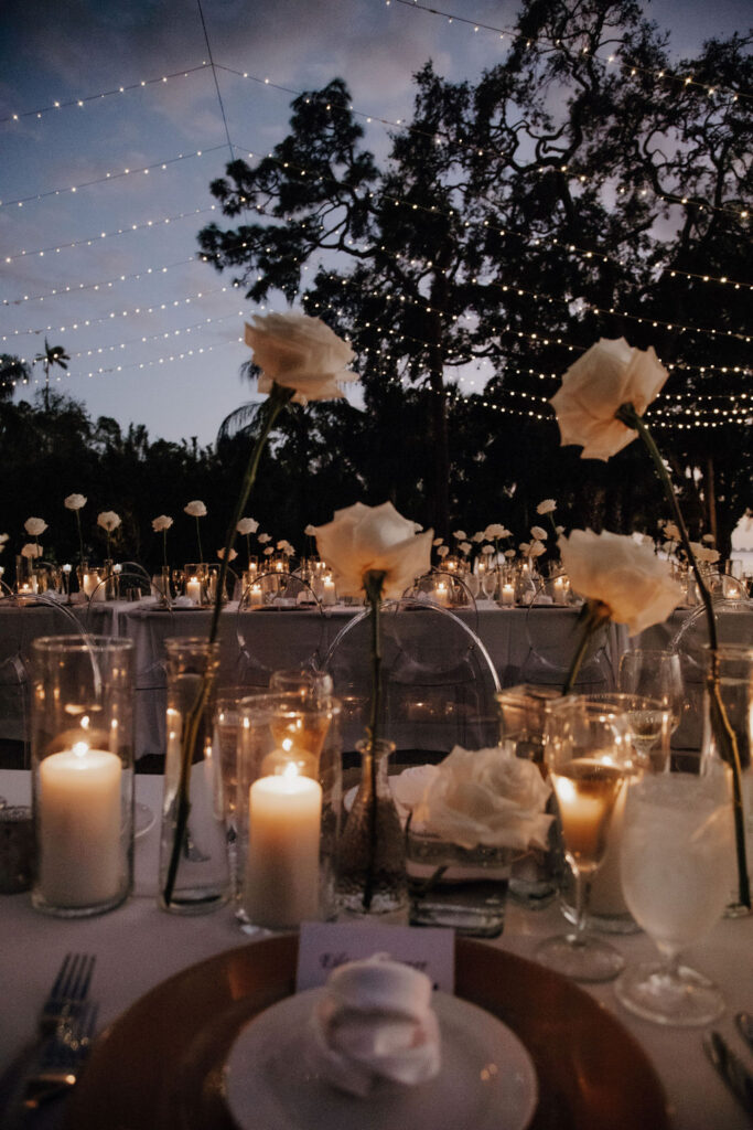 rose themed wedding reception at Powel Crosley Estate by Precious Moments Events