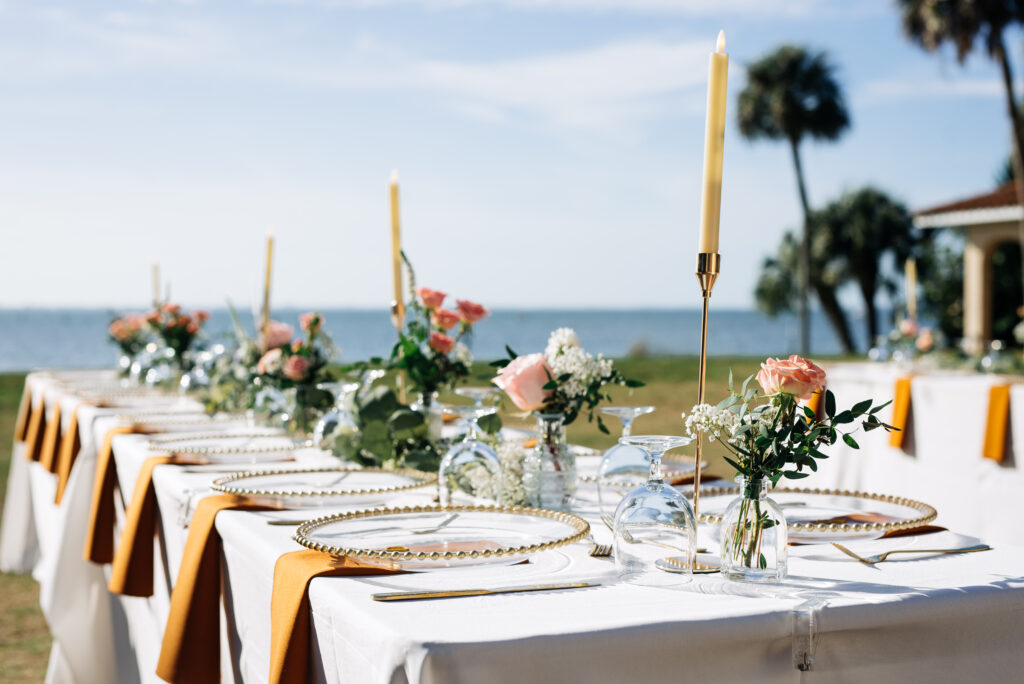 elegant outdoor wedding reception by Precious Moments Events