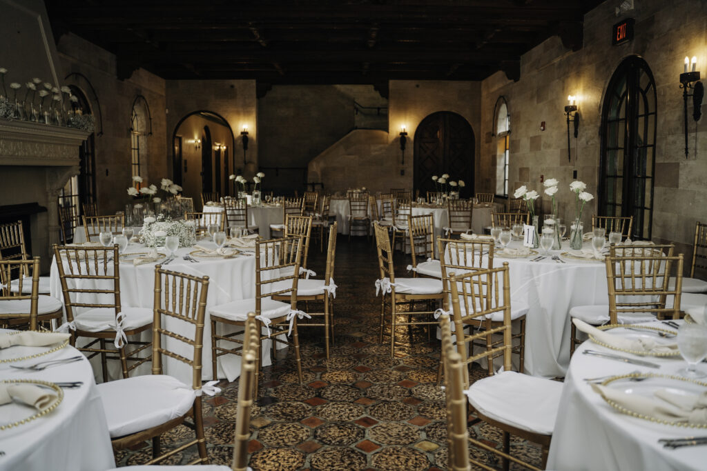 indoor wedding reception at Powel Crosley Estate