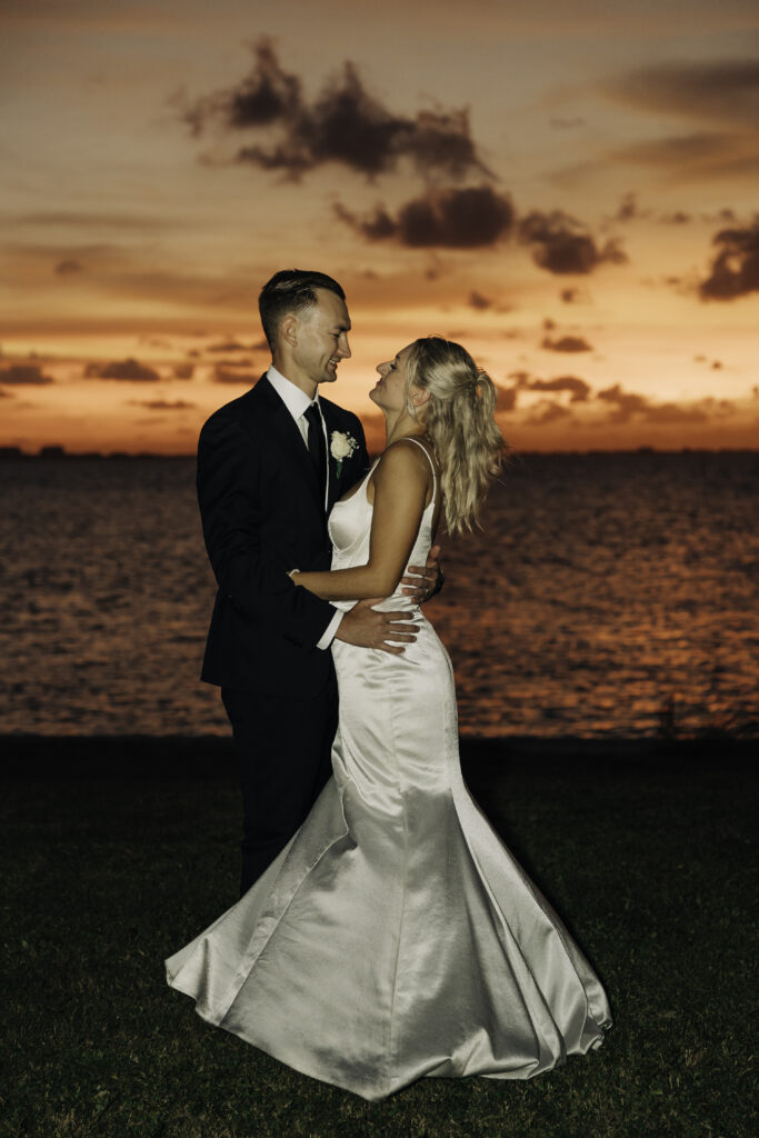 sunset wedding portraits