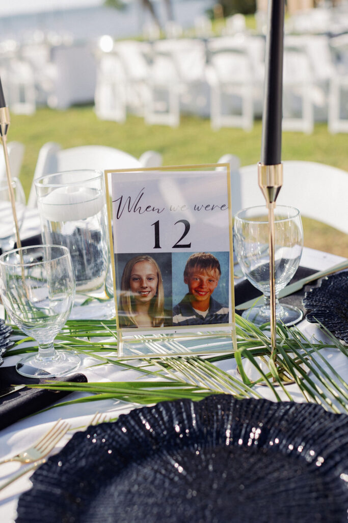 table numbers with age photos