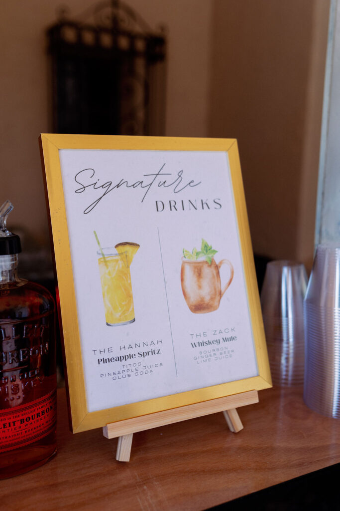 signature drink sign for wedding