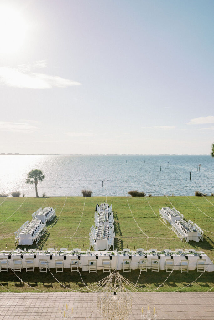 wedding reception by the water in Florida