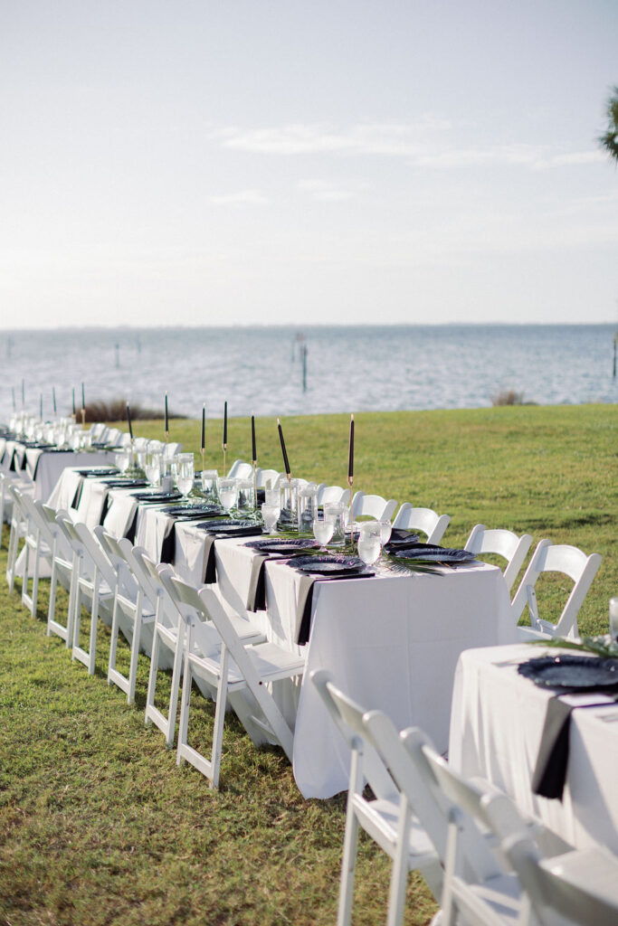 outdoor wedding reception at Powel Crosley Estate