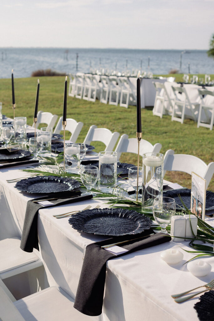 greenery and floating candles wedding centerpieces