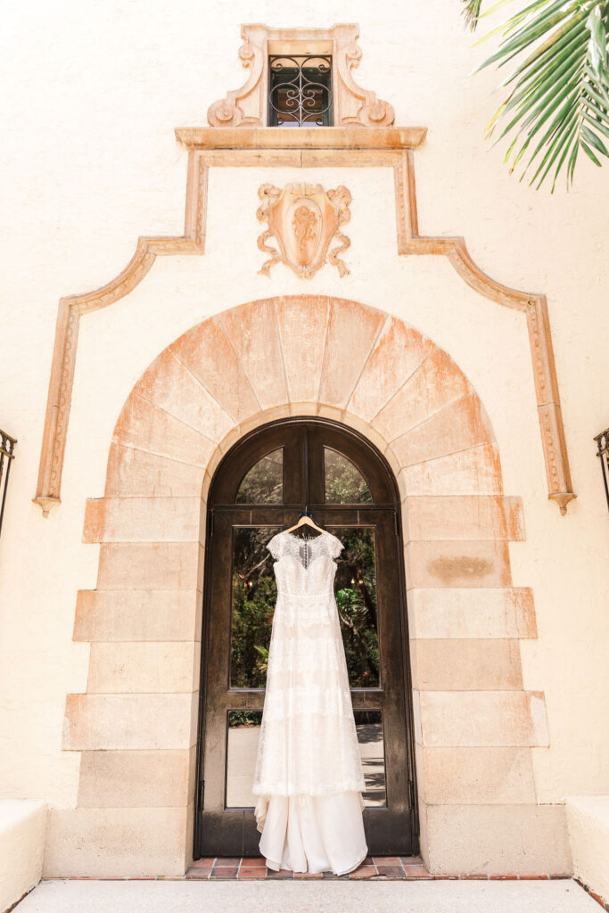 vintage-inspired lace wedding gown