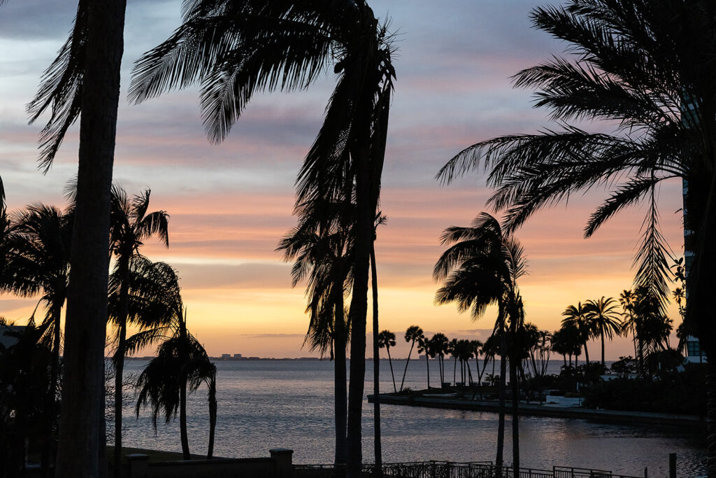 sunset view outside of Ritz Sarasota