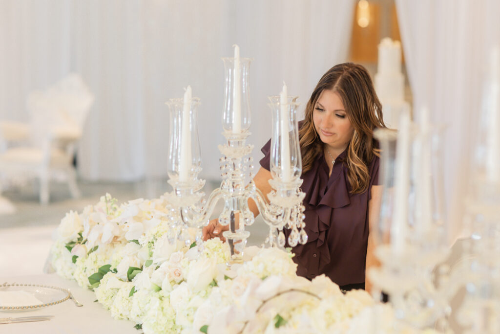 elegant wedding being put together by Michelle of Precious Moments Events